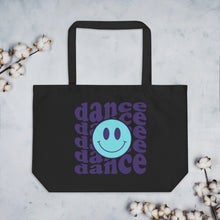 Load image into Gallery viewer, Dance Smile Face Large organic tote bag