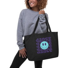 Load image into Gallery viewer, Dance Smile Face Large organic tote bag