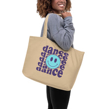Load image into Gallery viewer, Dance Smile Face Large organic tote bag