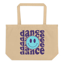 Load image into Gallery viewer, Dance Smile Face Large organic tote bag