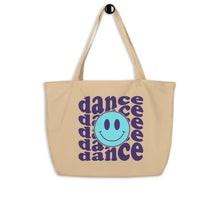 Load image into Gallery viewer, Dance Smile Face Large organic tote bag