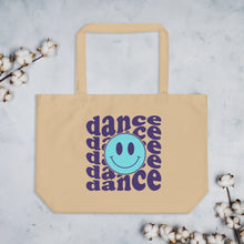 Load image into Gallery viewer, Dance Smile Face Large organic tote bag