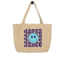 Load image into Gallery viewer, Dance Smile Face Large organic tote bag