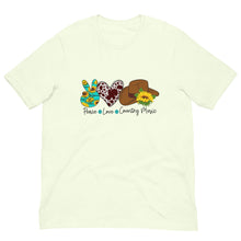 Load image into Gallery viewer, Peace Love and Country Music t-shirt