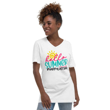 Load image into Gallery viewer, Hello Summer Short Sleeve V-Neck T-Shirt
