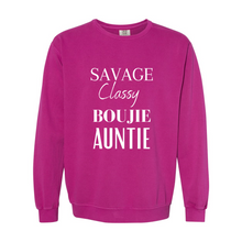 Load image into Gallery viewer, Savage Auntie Garment-Dyed Sweatshirt