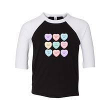 Load image into Gallery viewer, Heart Candy Toddler Baseball Tee