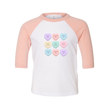 Load image into Gallery viewer, Heart Candy Toddler Baseball Tee