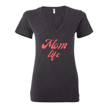 Load image into Gallery viewer, Mom Life Deep V-Neck Jersey Tee