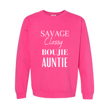 Load image into Gallery viewer, Savage Auntie Garment-Dyed Sweatshirt