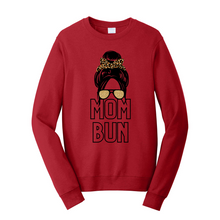 Load image into Gallery viewer, Mom Bun Fleece Crewneck Sweatshirt