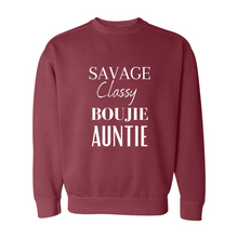 Load image into Gallery viewer, Savage Auntie Garment-Dyed Sweatshirt
