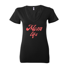 Load image into Gallery viewer, Mom Life Deep V-Neck Jersey Tee