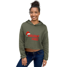 Load image into Gallery viewer, Holiday Vibes Women's Crop Hoodie