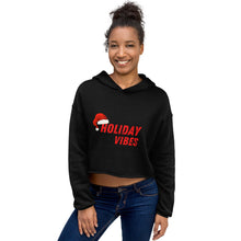 Load image into Gallery viewer, Holiday Vibes Women's Crop Hoodie