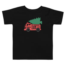 Load image into Gallery viewer, Fire truck Holiday Toddler Short Sleeve Tee