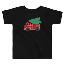 Load image into Gallery viewer, Fire truck Holiday Toddler Short Sleeve Tee