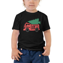 Load image into Gallery viewer, Fire truck Holiday Toddler Short Sleeve Tee