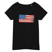Load image into Gallery viewer, American Flag Women’s basic organic t-shirt
