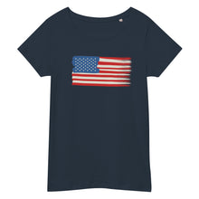 Load image into Gallery viewer, American Flag Women’s basic organic t-shirt