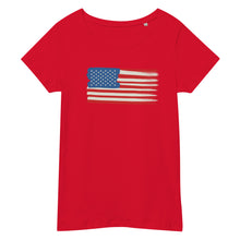 Load image into Gallery viewer, American Flag Women’s basic organic t-shirt