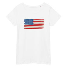 Load image into Gallery viewer, American Flag Women’s basic organic t-shirt