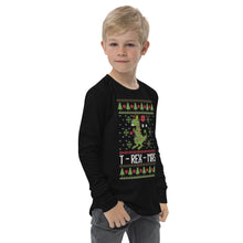 Load image into Gallery viewer, T REX Holiday Youth long sleeve tee
