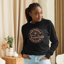 Load image into Gallery viewer, Football is my Favorite Season Hooded long-sleeve tee
