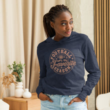 Load image into Gallery viewer, Football is my Favorite Season Hooded long-sleeve tee
