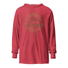 Load image into Gallery viewer, Football is my Favorite Season Hooded long-sleeve tee
