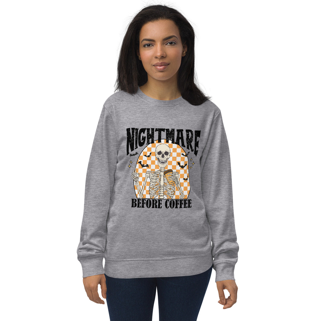 Nightmare Before Coffee organic sweatshirt