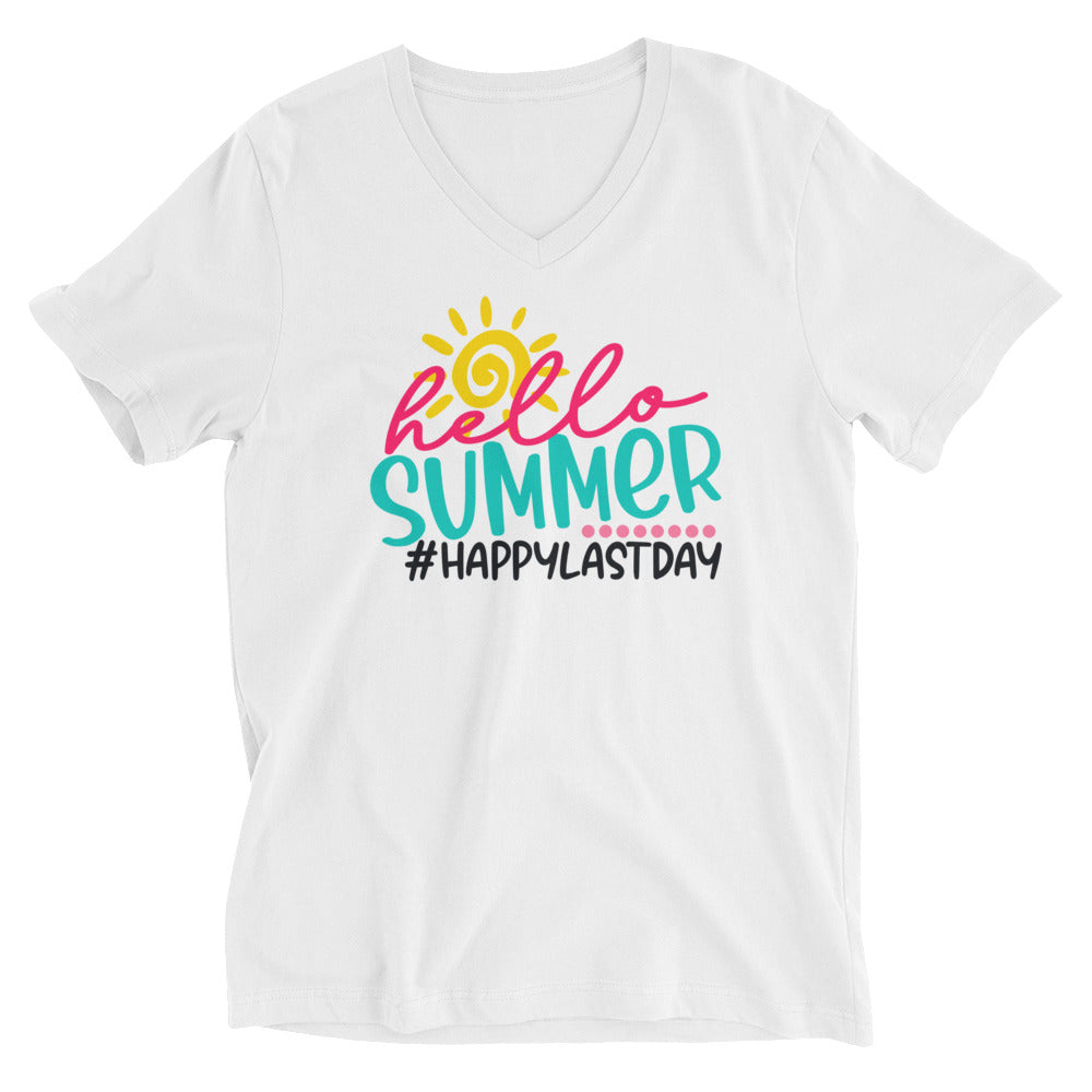 Hello Summer Short Sleeve V-Neck T-Shirt