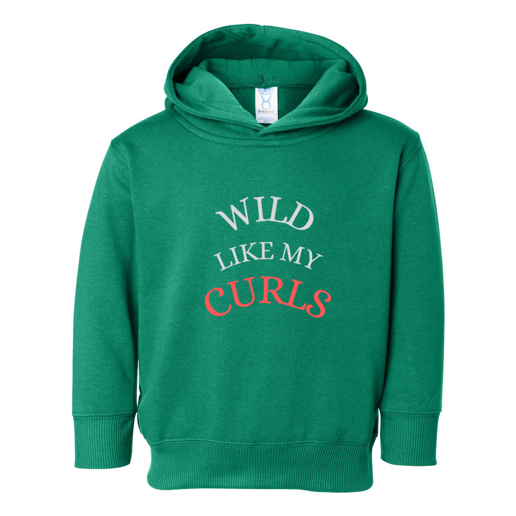 Girls Wild like my Curls Pullover Fleece Hoodie