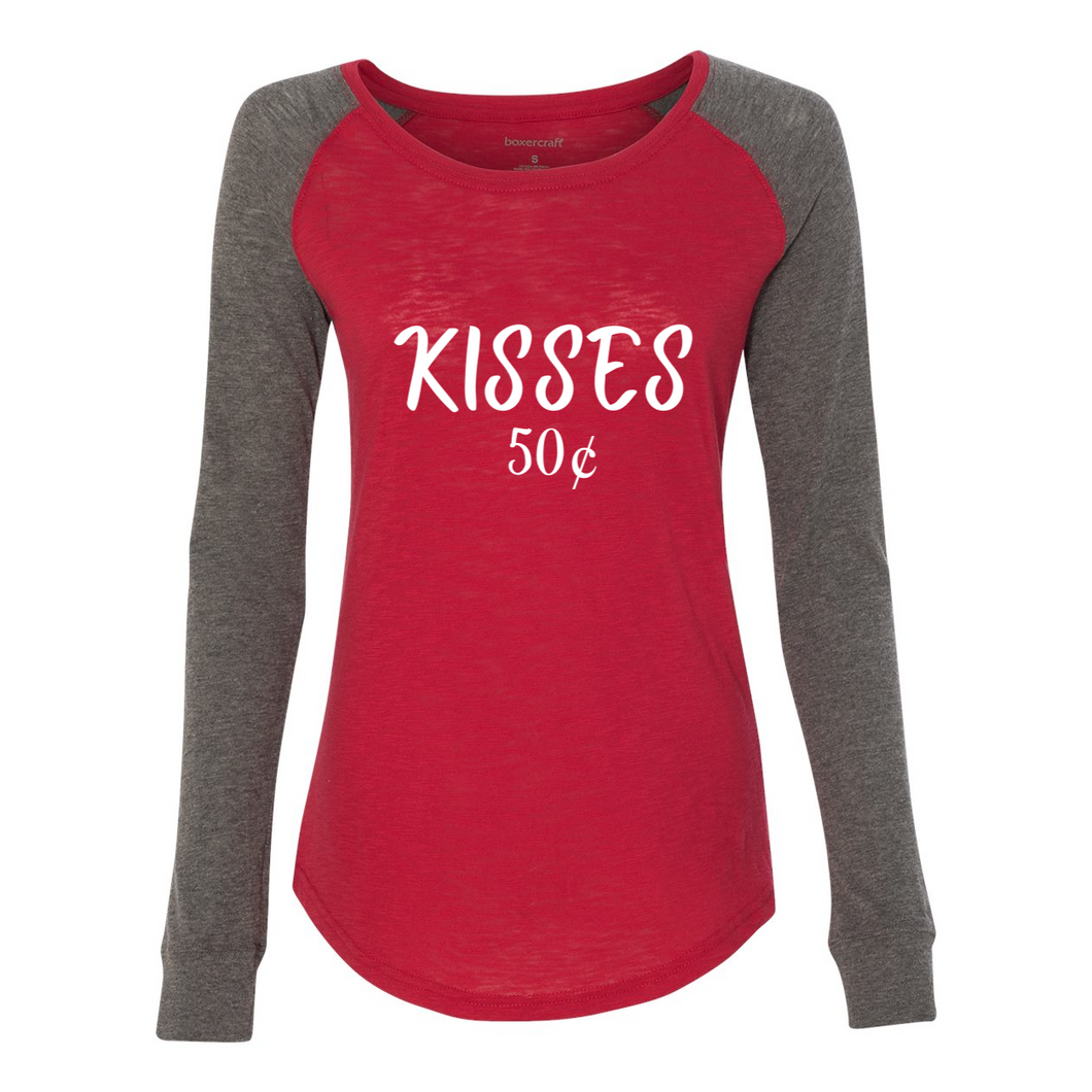 Kisses Preppy Patch Slub Mom T-shirt