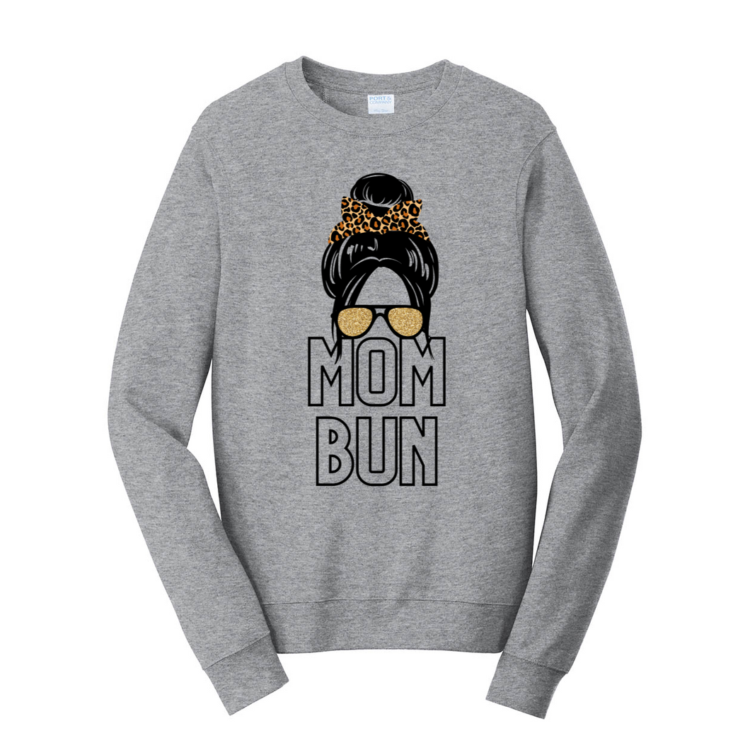 Mom Bun Fleece Crewneck Sweatshirt