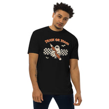 Load image into Gallery viewer, Trick or Teach Men’s  premium heavyweight tee
