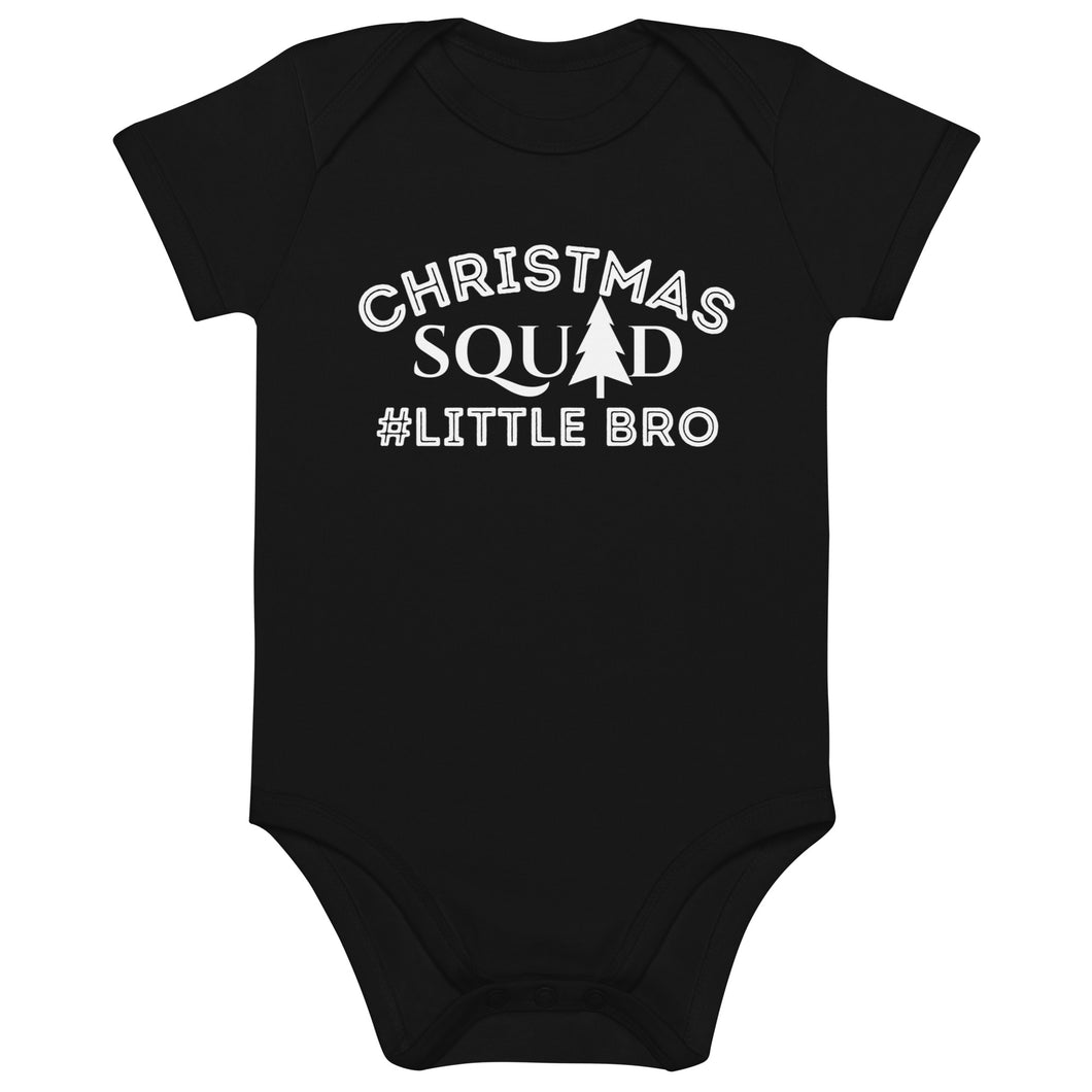 Little Bro Christmas Squad Organic cotton baby bodysuit