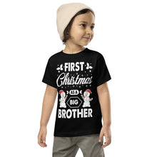 Load image into Gallery viewer, 1st Christmas as a Big Brother Short Sleeve Tee
