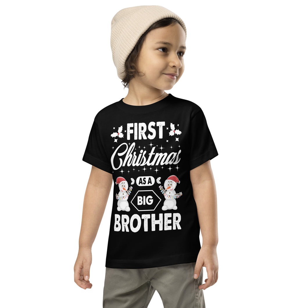 1st Christmas as a Big Brother Short Sleeve Tee