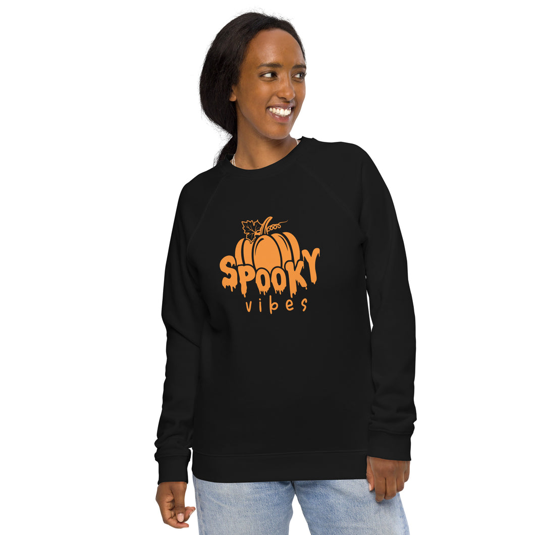 Spooky Vibes organic raglan sweatshirt