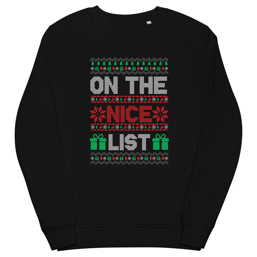 On The Nice List organic sweatshirt