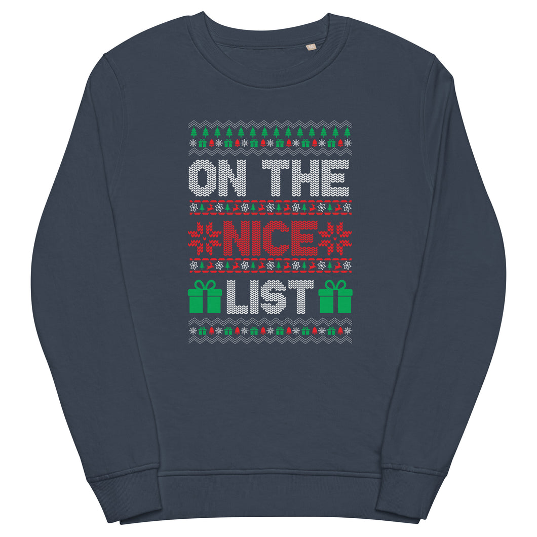 On The Nice List organic sweatshirt