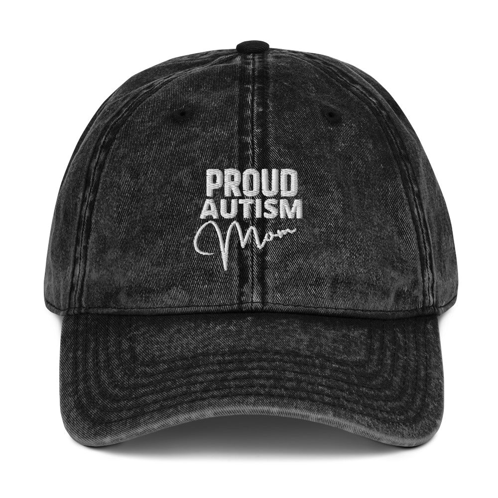 Proud Autism Mom Vintage Cotton Twill Cap