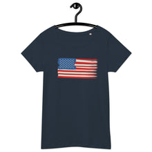 Load image into Gallery viewer, American Flag Women’s basic organic t-shirt
