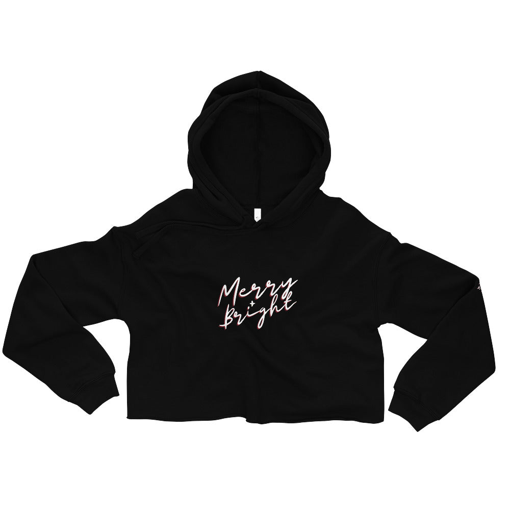 Merry + Bright Holiday Crop Hoodie