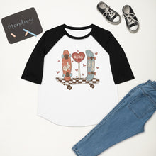 Load image into Gallery viewer, Skate Love Youth baseball shirt
